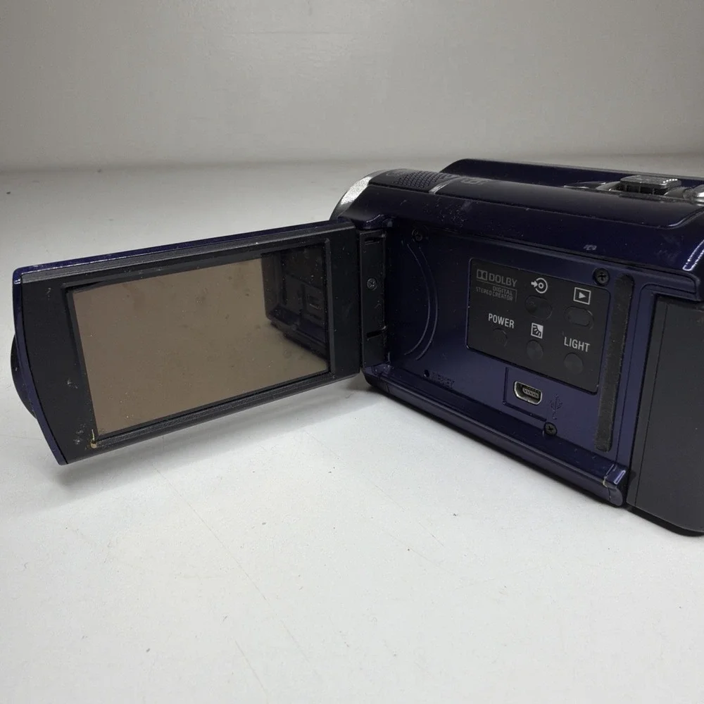 Sony DCR-SR68 Handycam Digital Camcorder Blue Untested Carl Zeiss